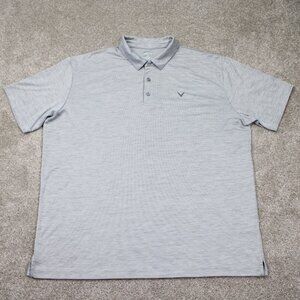 Callaway Opti-Dri Polo Shirt Mens 2XL XXL Gray Polyester Golf S/S Pullover‎